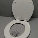 Bemis 500EC Durable Wood Toilet Seat with Easy Clean Hinges, Made in USA, Round, Bone