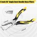 3pcs 8inch Reach Needle Nose Pliers Set,Includes Straight Needle Nose Pliers,45&90Bent Nose Pliers,Pliers Tool Set for Narrow Spaces