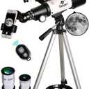 Gskyer Telescope, 70mm Aperture 400mm AZ Mount Astronomical Refracting Telescope for Kids Beginners - Travel Telescope with Carry Bag, Phone Adapter and Wireless Remote