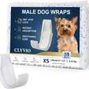 Dog Diapers Male XS, Disposable Wraps Belly Bands, 6-13", 50 Ct | 6-layer absorbent core wetness indicator soft fit leak-resistant protection for teacup, toy breeds & puppies