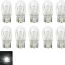10 PCS Car T20 1891/7443 Brake Bulb, Waterproof Lamp Housing Double Filament Bulb, Miniature Light Reverse, Parking, Tail Light, Plug and Play, Replacement for Cars, Trucks, SUVs (White)
