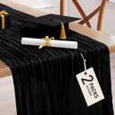 Pureegg 2-Pack Cheese Cloths Table Runner, 120'' Boho Table Cloth Decorations for Party, Baby Shower, Wedding and Farmhouse, Fabric Room Decor, Black