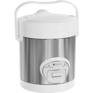 WHITE TIGER 1.5L Mini Rice Cooker for 5 Cups Uncooked (6 Cups Cooked), Smart Rice Cookers with One Touch & Auto Keep Warm, Portable Travel Small Rice Cooker with Lid and Removable Non-stick Pot, Suitable For 1-4 People Cooking Rice, Oatmeal, Veggies