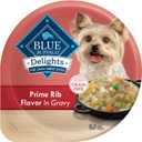 Blue Buffalo Delights Small Breed Natural Wet Dog Food, Prime Rib Flavor in Gravy, 3.5-oz Cups, 12 Count BB Date SEP 30 2026