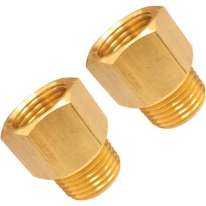 Brass Fitting Reducer Adapter, 1/2 Inch NPT Male to 1/2 Inch NPT Female, Male to Female Pipe Adapter, Brass Pipe Extension Fittings, 3/4" OD  3/4" ID, Pack of 2