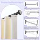 Black Shower Curtain Rod 18 to 49Inch:Small Spring Tension Shower Rods for Bathroom Kitchen Doorway,Modern Heavy Duty Adjustable Tension Shower Curtain Rod No Drilling No-Slip Easy Install,Black