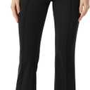 AFITNE Women's Yoga Pants with Pockets Stretchy Pull On High Waisted Cropped Pants Work Casual Dress Ankle Slacks (Black, XL)