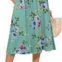 MLXSJ Women's Midi Skirt Summer Flowy Elastic High Waisted Casual Pleated Skirts with Pockets, 3XL