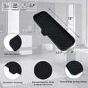 MicoYang Silicone Bathroom Soap Dishes with Drain Spout-Bathroom and Kitchen Sink Organizer,Sponge Holder,Dish Soap Tray,Perfect for Dispenser,Scrubber,Bottle,Cup on Sink or Counter-Black 12"4"