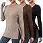 3 Pcs Women V Neck Sweater Winter Long Sleeve Shirts Lightweight Tunic Sweaters for Women 2026