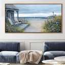 Coastal Wall Art for Living Room - Framed Vintage Wall Decor for Bedroom - Beach Canvas Artwork - Large Ocean Wall Art Beach Pictures - Ideal for Bedroom Decor Above Bed 20×40IN