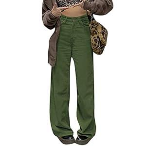 Corduroy High Waisted Baggy Pants for Women Vintage y2k Straight Leg Pants Loose Fit with Pocket Wide Leg XS