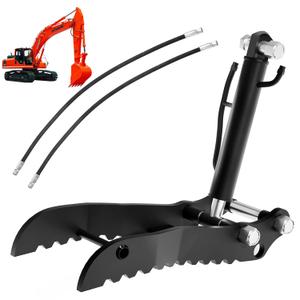 Hydraulic Thumb Clip for Mini Excavators, with 2 Hydraulic Hoses and Screws for Mini Excavators Small Diggers up to 2 Tons for Picking up Logs, Rocks and Debris
