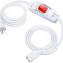 [UL Listed] Fiabtool 13.1FT Extension Cord with Switch, 1250W/10A Heavy Duty 3 Prong Plugs, 18/3 SJT Extension Cord, UL Listed, Indoor/Outdoor Use (White)