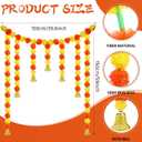 Daifunli 5ft Marigold Garland for Diwali Decoration Pooja Decoration Items Indian Artificial Marigold Hanging Flowers Door Toran for Pooja Dia De Los Muertos Varalakshmi Day of The Dead