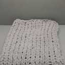 Bigacogo Chunky Knit Throw Blanket for Couch, 120x150 cm, 100% Hand Knitted with Thick Jumbo Chenille Yarn, Cozy Soft Large Rope Knot Cable Crochet Blankets for Sofa Bed Living Room, Light Grey