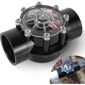 7305 Check Valve Replacement, 2 Inch or 2.5 Inch PVC One-Way Valve for Pool and Spa Plumbing Systems, Clear Cover Backflow Preventer for Inground & Above Ground Use