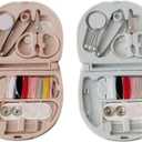 3 x 2 Pack Mini Sewing Kit with Threads, Portable Sewing Kit with 2 Color Spool - Needles, Scissors, Travel Sewing Supplies for Home, Emergency, Adults and Beginners (Pink, Blue)