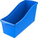 Storex Interlocking Book Bin, Large, 14-1/4 x 5-1/4 x 7 Inches, Blue, 6 Pcs