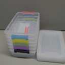 6 Pack Extra Large Pencil Box with Removable Divider, Thickened Pencil Case Bulk, Clear Crayon Marker Organizer Stackable Plastic Small Storage Containers for Pen Craft School Supplies (Multi)