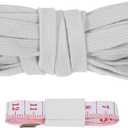 PATIKIL Flat Drawstring Cord 10mm x 5 Yd, Draw String Replacement Flat Rope Soft Cotton Hoodie String Cords Roll with Ruler for Sweatpants Shorts Pants Strap Garment, Grey