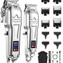 Ufree Hair Clippers for Men Professional, Barber Clippers and Trimmers Set, Cordless Hair Clippers for Hair Cutting Kit with LED Display, Electric Hair Trimmer, Gifts for Men, Silver