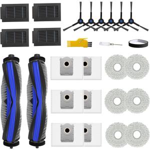 T50 Max Pro Omni Replacement Parts for ECOVACS DEEBOT T50 Max Pro Omni / T50 Max Pro Omni Gen2 Robot Vacuum Cleaner 2 Main Brushes, 4 Filters, 6 Side Brushes, 6 Mop Cloths, 6 Bags