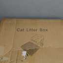 Stainless Steel Cat Litter Box with Lid High Wall Sides Enclosure, Non-Sticky, Anti-Leakage, Easy Cleaning, with Cat Mat & Metal Scoop, 19.6" L x 14" W x 12" H