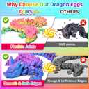 12 Pack 3D Printed Dragon Toys, Flexible Articulated Fidget Dragons in Surprise Eggs, Collectible Desk Toys, Party Favors & Classroom Prizes for Kids