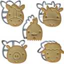 Farm Animal Cookie Cutters - Set of 5 Cookie Cutters for Kids Birthday Party or Themed Parties - Includes Chicken, Pig, Cow, Horse, Sheep Cookie Cutter