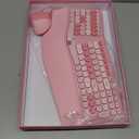 Wireless Ergonomic Keyboard and Mouse Combo with PU Wrist Rest, Carpal Tunnel Keyboard, 2.4G Colorful Split Ergo Keyboard, Comfortable Natural Typing, Compatible with PC/Laptop (Pink)