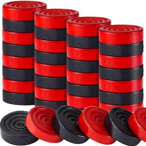 Sumind 48 Pcs Wooden Checkers Pieces 1.06 Inch Checker Pieces in Drawstring Storage Pouch Board Game with Stackable Ridge for Travel Office Backgammon Game(Red, Black)