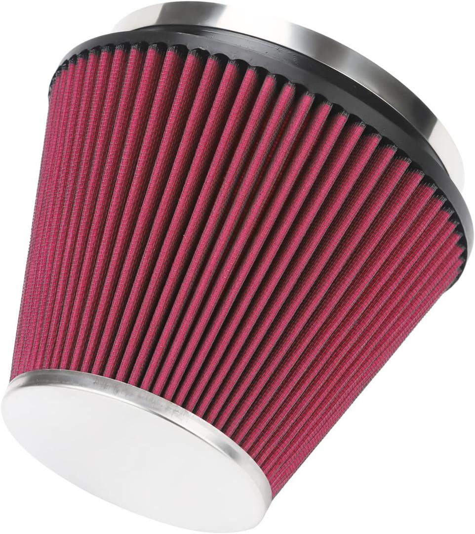 RF-1048 Universal Clamp-On Air Intake Filter, Flange Diameter: 6 In, Filter Height: 6 In, Flange Length: 0.625 In, Shape: Round Tapered