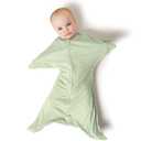 SleepingBaby Zipadee-Zip Transition Swaddle - Cozy Baby Swaddling Blanket with Zipper Convenience - Roomy Wearable Blanket for Easy Diaper Changes - 4-8 Month - Zen Garden Green Heather