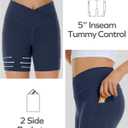 4 x Ewedoos Girls Volleyball Athletic Shorts with Pockets - Preppy Spandex Dance Shorts for Teen Girls (Blue, M)