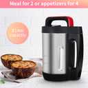 2L Soup Maker, Makes 2-6 Servings, LCD Touch Control Panel, Stainless Steel Blender & Heater, 800W for Soups, Smoothies, Sauces Smart Kitchen Appliance for Homemade Soup