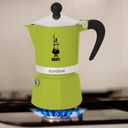 Bialetti Rainbow Moka Pot in Green, 6 Cup Stove Top Espresso Maker - Aluminum Cafetera for Ground Coffee, Italian Coffee Maker for Home Brewing