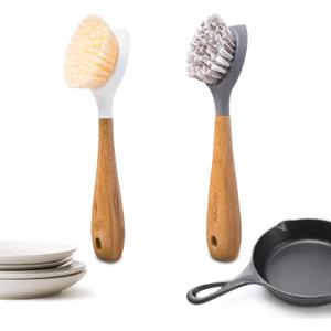 Full Circle Be Double Dish Brush Set  Durable Scrub Brushes for Dishes, Pots, Pans, and Cast Iron, Includes Be Good & Tenacious C, Sustainable 2-Pack
