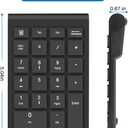 Foloda Wireless Number Pads, Numeric Keypad Numpad 22 Keys Portable 2.4 GHz Financial Accounting Number Keyboard Extensions 10 Key for Laptop, PC, Desktop, Surface Pro, Notebook