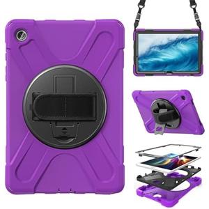 Case for Samsung Galaxy Tab A9 Plus/A9+ 11'' 2023 (SM-X210/X216/X218),Portable Heavy Duty Dropproof Protective Cover Case with 360 Rotating Stand,Handle & Shoulder Strap,Stylus Pen (New Purple)