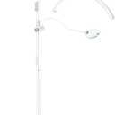 AURELLE Half Moon Lash Light - Adjustable LED Floor Lash Lamp with 4X Magnifier & Phone Holder for Eyelash Extensions,Nail Art,Tattoo,Skincare,Salon SPA-Dimmable Brightness,Rotating Head, White