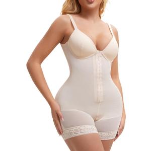 Slimers Fajas Colombianas Shapewear - Postpartum Post Surgery Shape wear - Butt Lifter Tummy Control Body Shaper (Large, Beige)