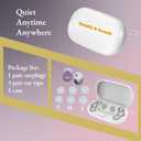 30dB Noise Cancelling Ear Plugs for Sleeping - Reusable Silicone Earplugs for Adults & Kids, Soft Ear Protection for Snoring, Concerts, Lawn Mowing, Travel & Work (6 Ear Tips with Case, Violet) (Medium)