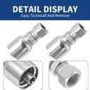 12 Pack 3/8" Hose x 3/8" JIC 37 Hydraulic Fittings, Female Swivel Crimp Coupling with Zinc/Chrome Plating, for Hydraulic Systems Construction Agricultural Equipment
