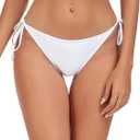 RELLECIGA Women's Side Tie Bikini Bottom (Small, White)