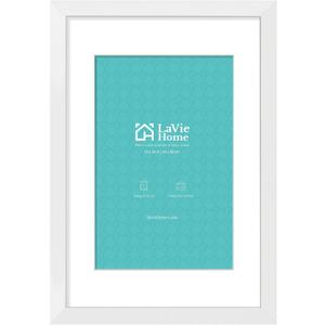 LaVie Home 16 x 24 Poster Frame White, Display Pictures 12x18 with Mat or 16x24 Without Mat, Stable and Sturdy Picture Frame and Polished Plexiglass, Horizontal and Vertical Format of The Wall1 Pack