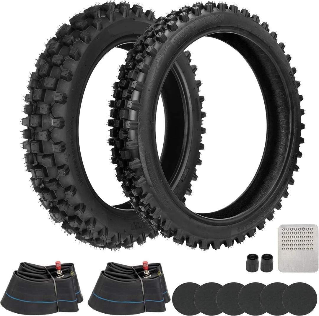 GREHUA 3.00-12 80/100-12 Rear 60/100-14 2.50-14 Front Tire and Inner Tube for CRF110 KLX110 SSR125 CRF70 XR70 Tuttio Soleil01 125cc 110cc KX65 KX110 TTR110 PW80 Pit Dirt Bike Off Road Motocross Parts