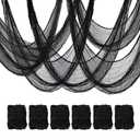 Mcupper 6 Pack Black Halloween Creepy Cloth (30 x 72 Inch), Halloween Gauze, Creepy Gauze for House, Outdoor, Yard and Halloween Decoration Indoor