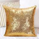 ShinyBeauty Glitter Sequin Pillow Covers 16x16Inch Set of 2- Gold Sparkling Throw Pillowcase for Home Decor, Christmas Wedding, Birthday Party Supplies (Luxury Bedroom Couch Decorations)​