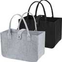 Pcs Reusable Felt Tote Bags Extra-Large Capacity Foldable Design Perfect For Daily Bulk Shoppin (Standard)
